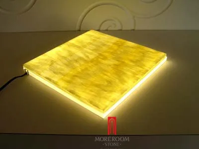 
Yellow onyx stone tile with LED light background wall decoration 
