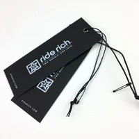 

Low MOQ and cheap custom black matte cardboard marbling printing clothes hang tag with your own logo