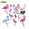 wholesale pink flamingos embroidered patch animal for clothing t-shirt