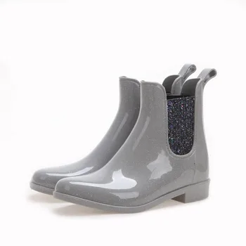 glitter ankle rain boots
