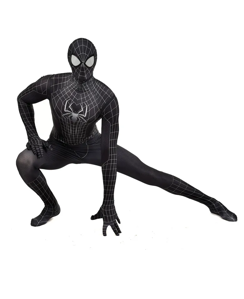 

3D Digital Print bodysuit Superhero Black Spiderman one-piece tights Cosplay Costume, N/a