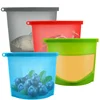 Reusable Storing 1000ml and 1500ml Airtight Zip Seal bag Colored Containers Keep Food Hot or Cold Silicone Food Storage Bags