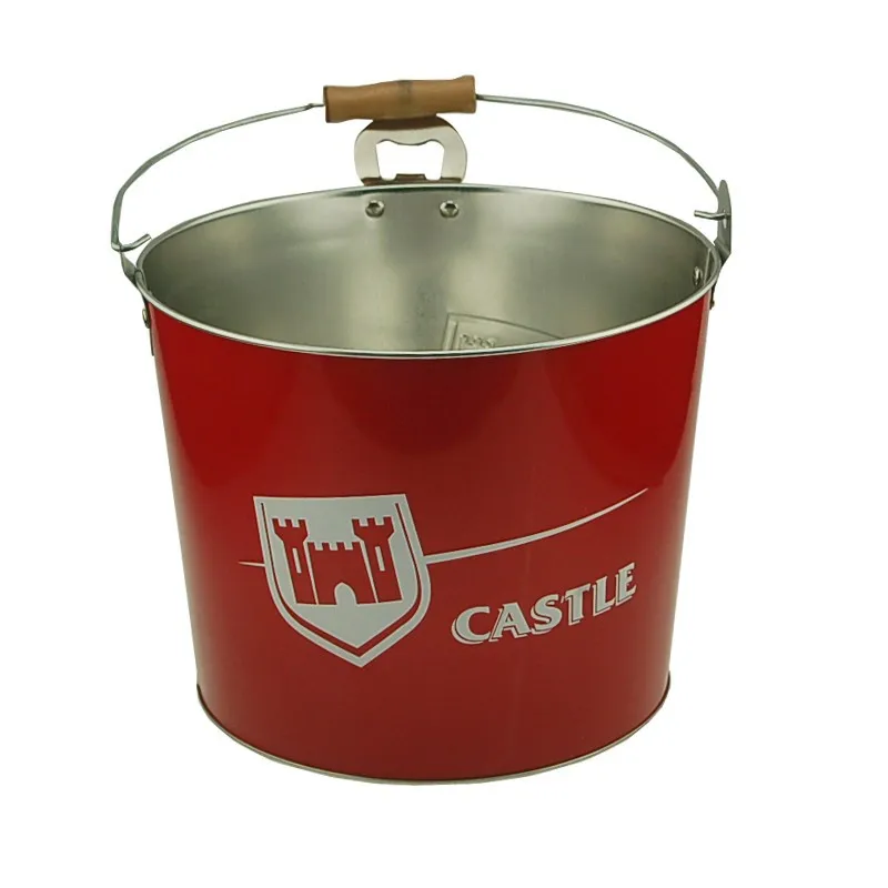 Wholesale High Quality Galvanized Tin Ice Bucket With Bottle Opener