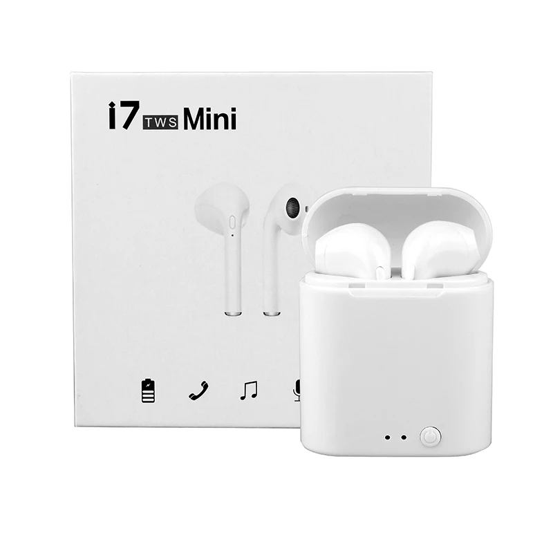 

BT 4.2 TWS i7s Bluetooth Earphones i9 Magnetic Wireless Earbuds with Charging Case, Black;white