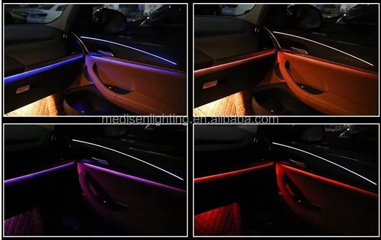 3mm P shape  plastic side glow emitting optical fiber optic fibre lighting for car interior light decoration