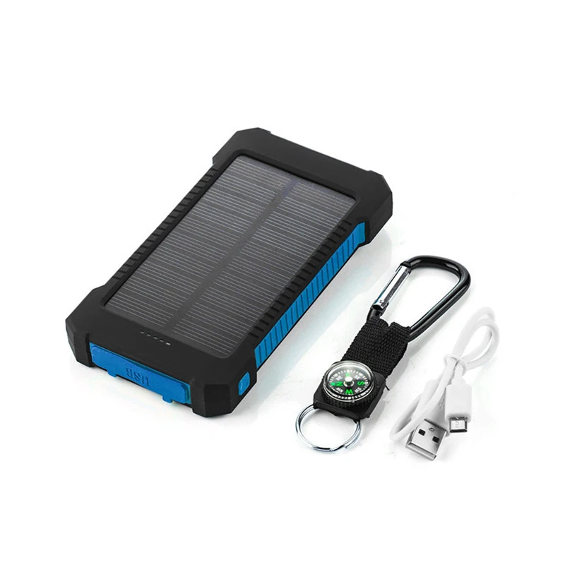 Solar Power Bank Dual USB Power Bank 20000mAh Waterproof Battery Charger External Portable Solar Panel with LED Light