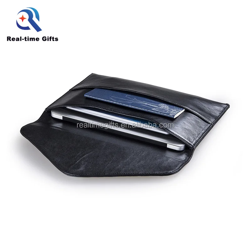 
Fashion Office Supplies Conference Files Bag Business Black PU A4 Leather Envelope Folder 
