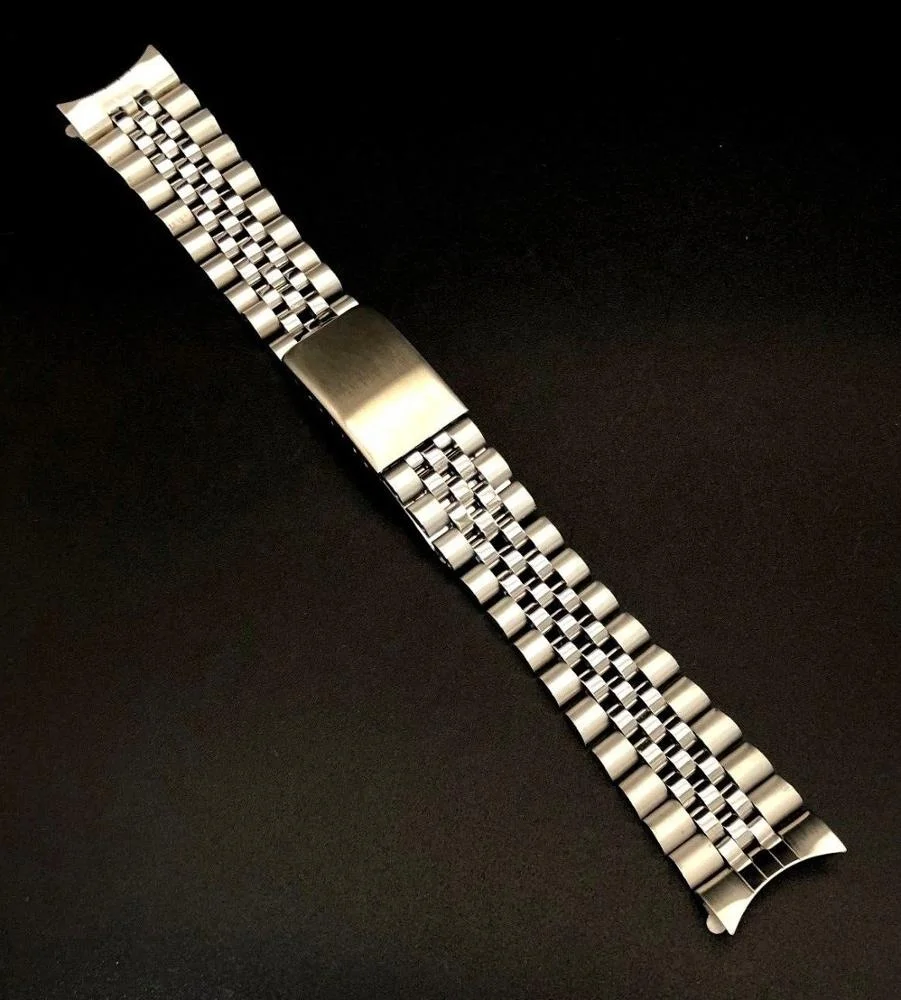 

Ready to ship Stainless Steel jubilee gold curve end 2 tone gold watch strap