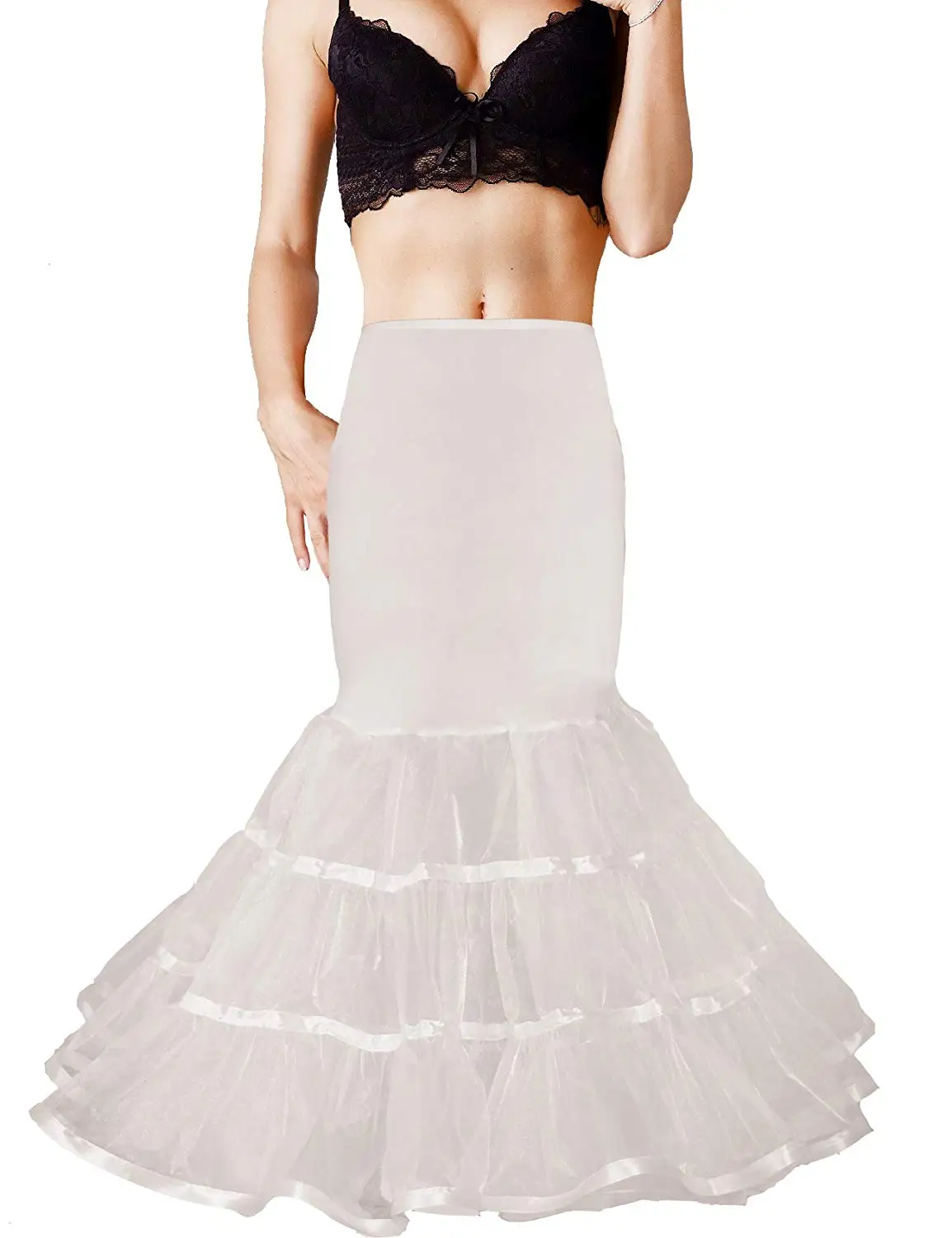 Homyl Mermaid 2 Hoops Fishtail Bridal Wedding Petticoat Underskirt Crinoline Dress Slips