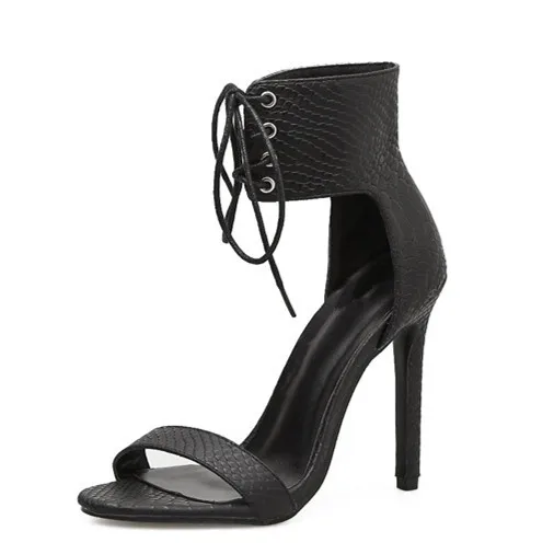 

new fashion lace-up design black high heel ankle strap ladies elegant shoes women dress shoes, Black,white