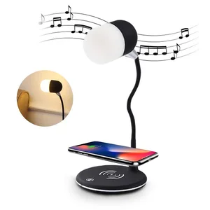 3 1 Wireless Charger Nightlight Speaker & Dimmable Table Lamp