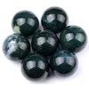 Hand craved Semi-Precious Stone Sphere Natural green moss agate ball
