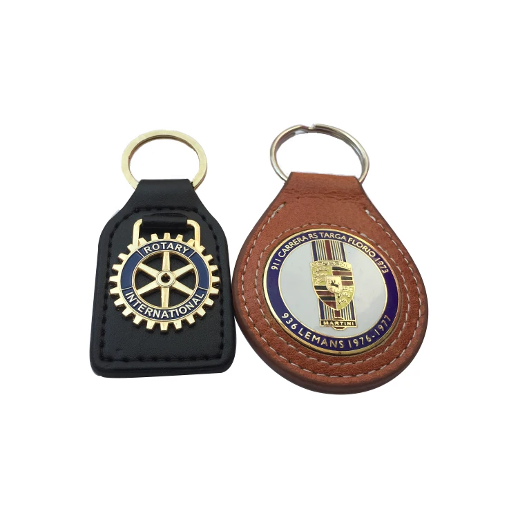 Custom Blank Leather Keychain Key Chain Gifts Car Metal Logo Keychain