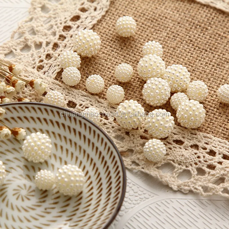 

Wholesale stylish colorful plastic bicone bayberry ball imitation pearl beads for decoration, Various