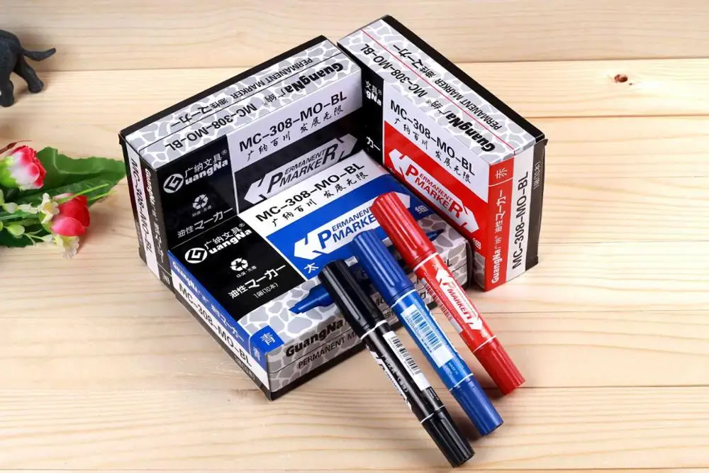 Dual Tips Marker Pen Portable Waterproof Ink Double Nib Cd Dvd Marker Pen Cheap Permanent Marker Buy Permanent Waterproof Marker Pen Double Head Oil Marker Pen Glass Wood Fabric Marker Pen Product On