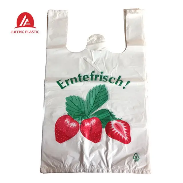 supermarket hdpe/ldpe plastic t shirt grocery shopping bags on roll