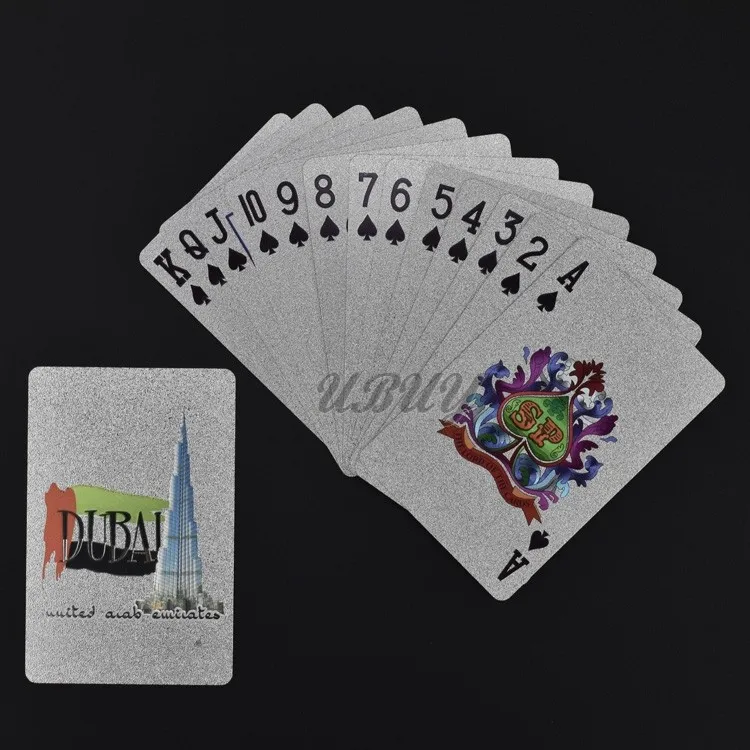 Customized Dubai Building Design Silver Playing Card For Souvenir Buy