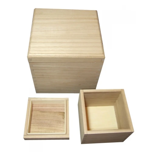Small 11cm Wooden Cube Square Box With 