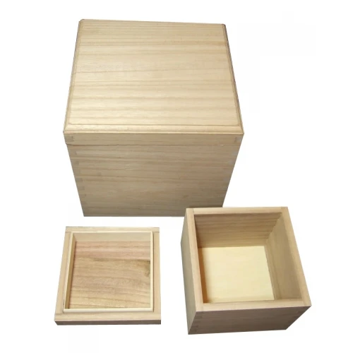 square wooden box with lid