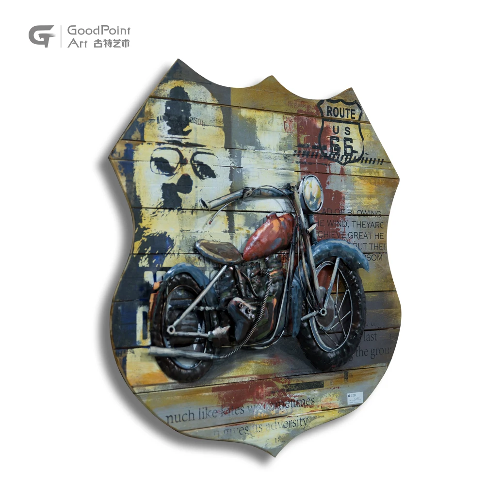 handmade 3d wall art motorcycle home decoration 100% handicraft