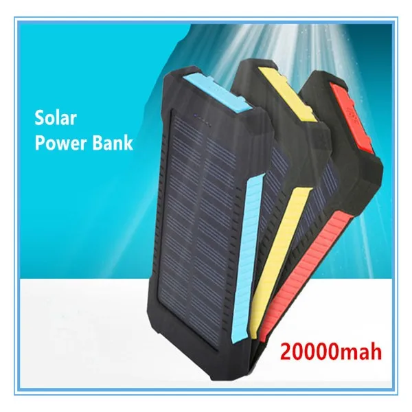 Travel Solar Power Bank 20000mAh Portable Waterproof Mobile Phone External Battery Charger - ANKUX.COM
