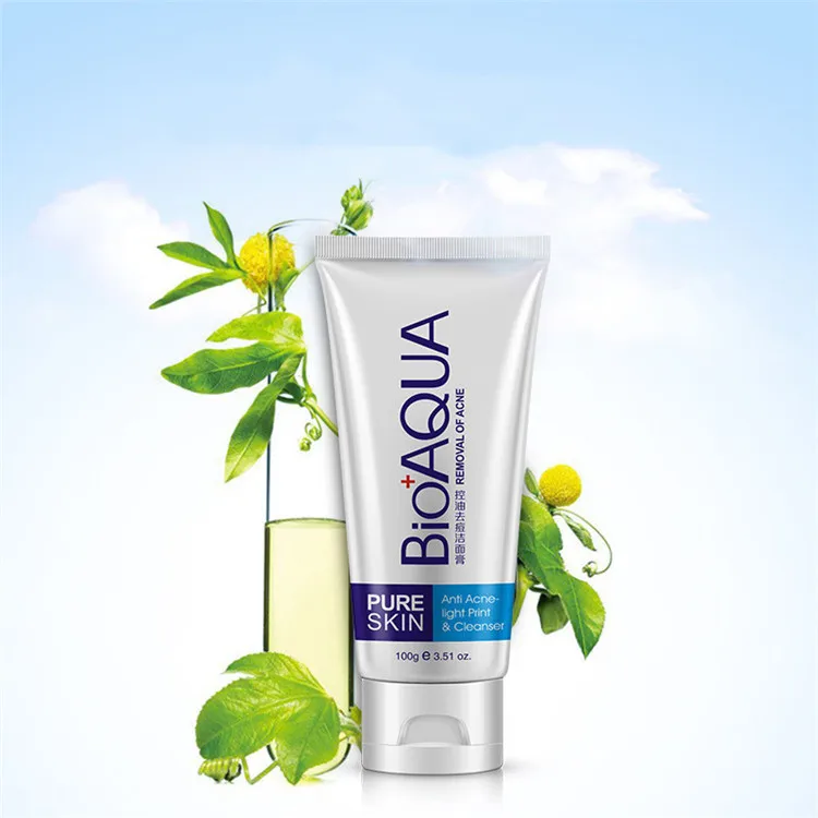 GMP OEM BIOAQUA skin whitening ance face wash oil-control deep cleansing face cleanser