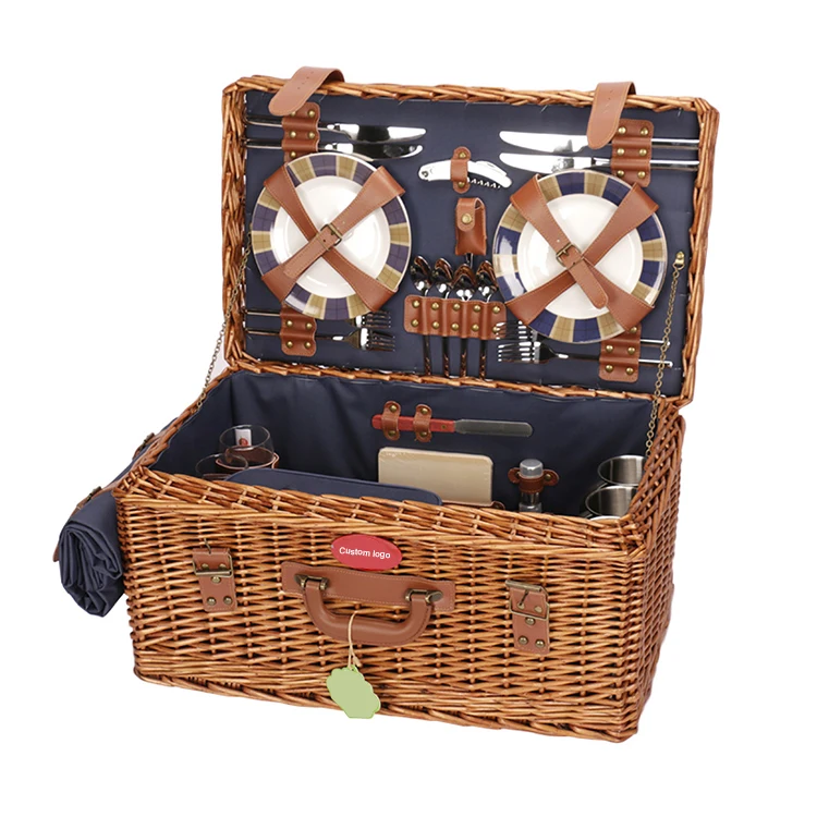 Wholesale Ecofriendly Willow Picnic Basket With Blanket Buy Willow