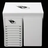 

Customizable logo eyelash acrylic tray box and acrylic eyelash storage box with 10PCS lashes tiles