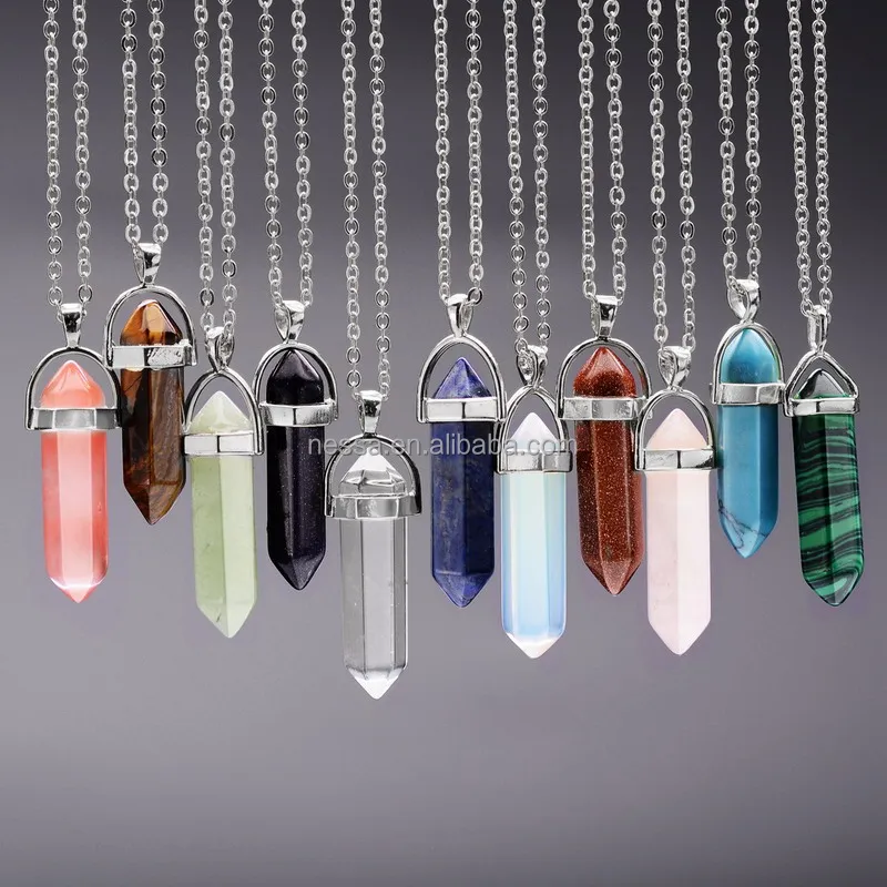 

Fashion Colorful Natural Stone Necklace Jewelry Wholelsale NSNK-50008