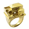 Gold Plated Jewelry Stainless Steel Hiphop 3D Ring