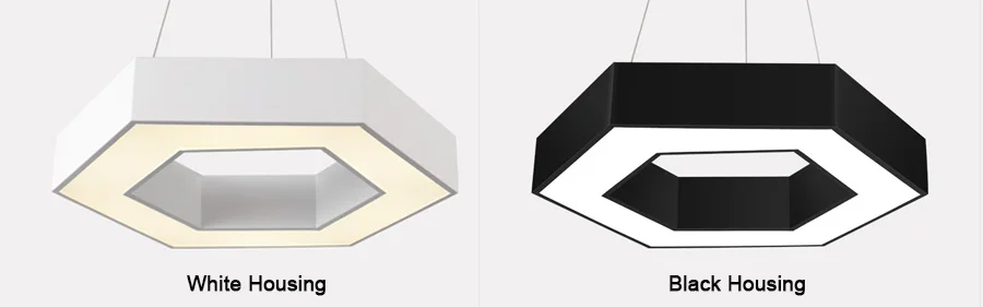 High Quality Hollow/Solid Hexagon LED Pendant Light with Multi-Color