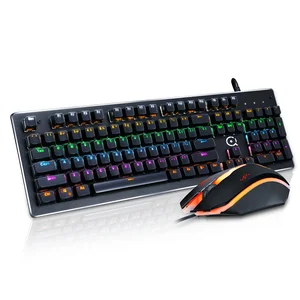 USB Wired Ergonomic Backlit Mechanical Gaming Keyboard Mouse Set teclado klavye mice combo for FC/LOL gamer