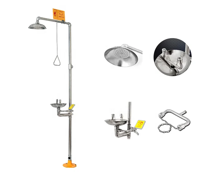 

CE Approved Emergency Safety Shower And Eye Washer With Foot Pedal