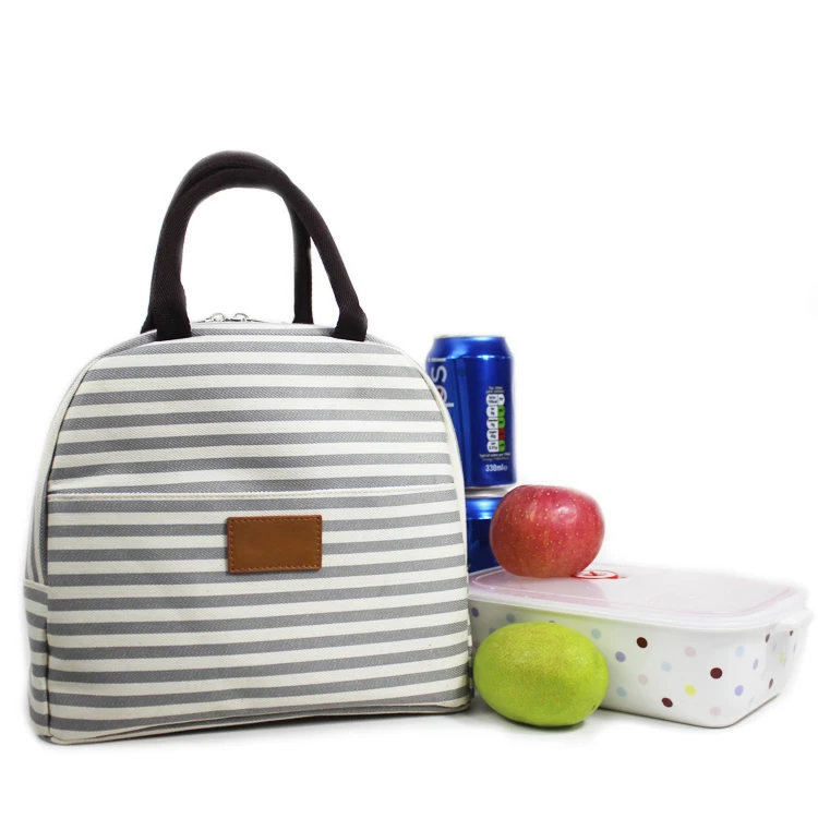 

2021 Reusable Insulated Totes Lunch Bag For Women Cooler Tote For Office Work, Stripe ,customized color