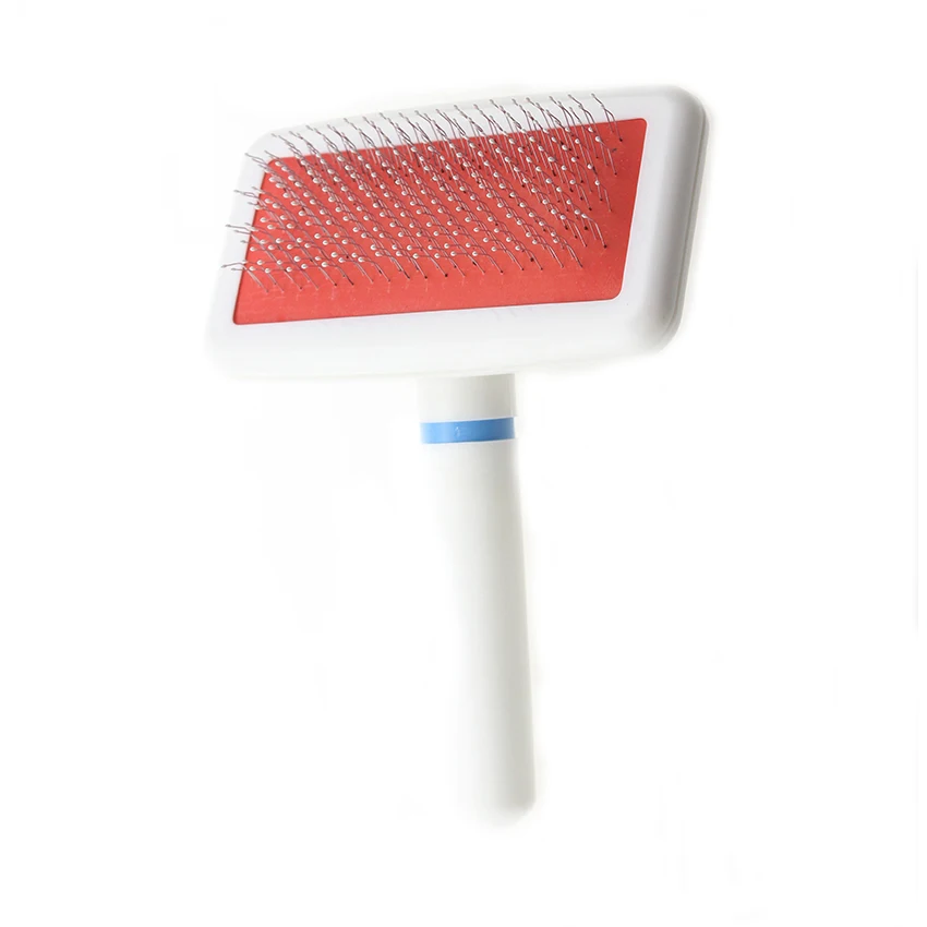 

Wholesale Pet Long Hair Deshedding Brush Stainless Steel Pins Plastic Dog Grooming Comb, Red +white