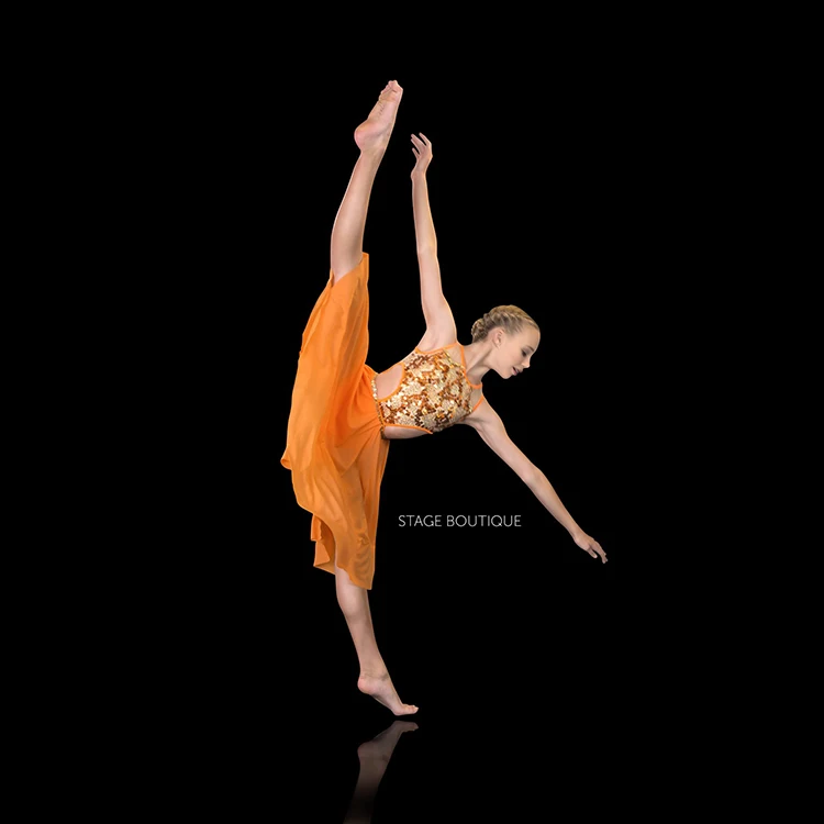 Sunset Orange Gold Sequin Lyrical Dress Dance Costume Ballet Lyrical Sunset Orange Gold Sequin Lyrical Dress Dance Costume Ballet Lyrical