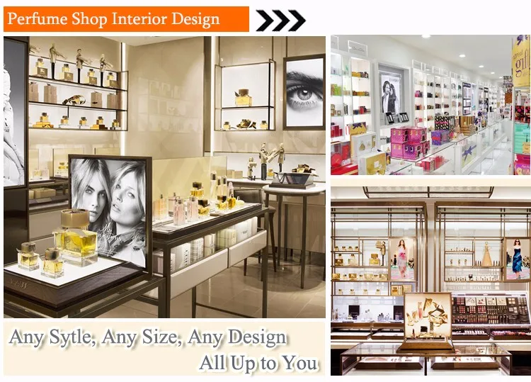 Cosmetic Shop Decoration Wood Wall Mounted Perfume Cabinet Display Case ...