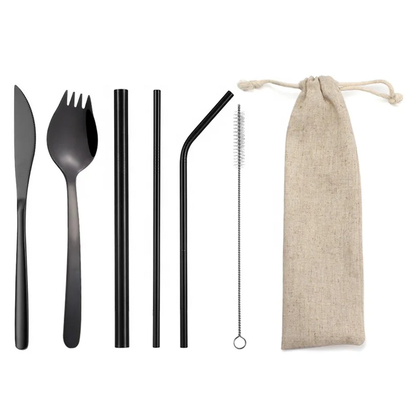 

Stainless steel straw custom metal knife spork straw set eco friendly straw stainless steel