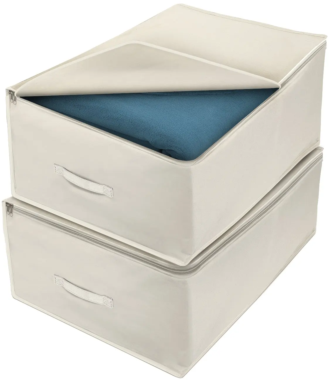 Cotton Canvas Storage Bags Foldable Underbed Storage Bag For Duvet