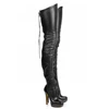 OEM handmade customize top quality women shoes Genuine leather super thigh high latex women boots