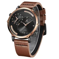 

WEIDE New Men's Sports Casual Waterproof Genuine Leather Clock Man Sport Dual Time Alloy Quartz Hand Watch