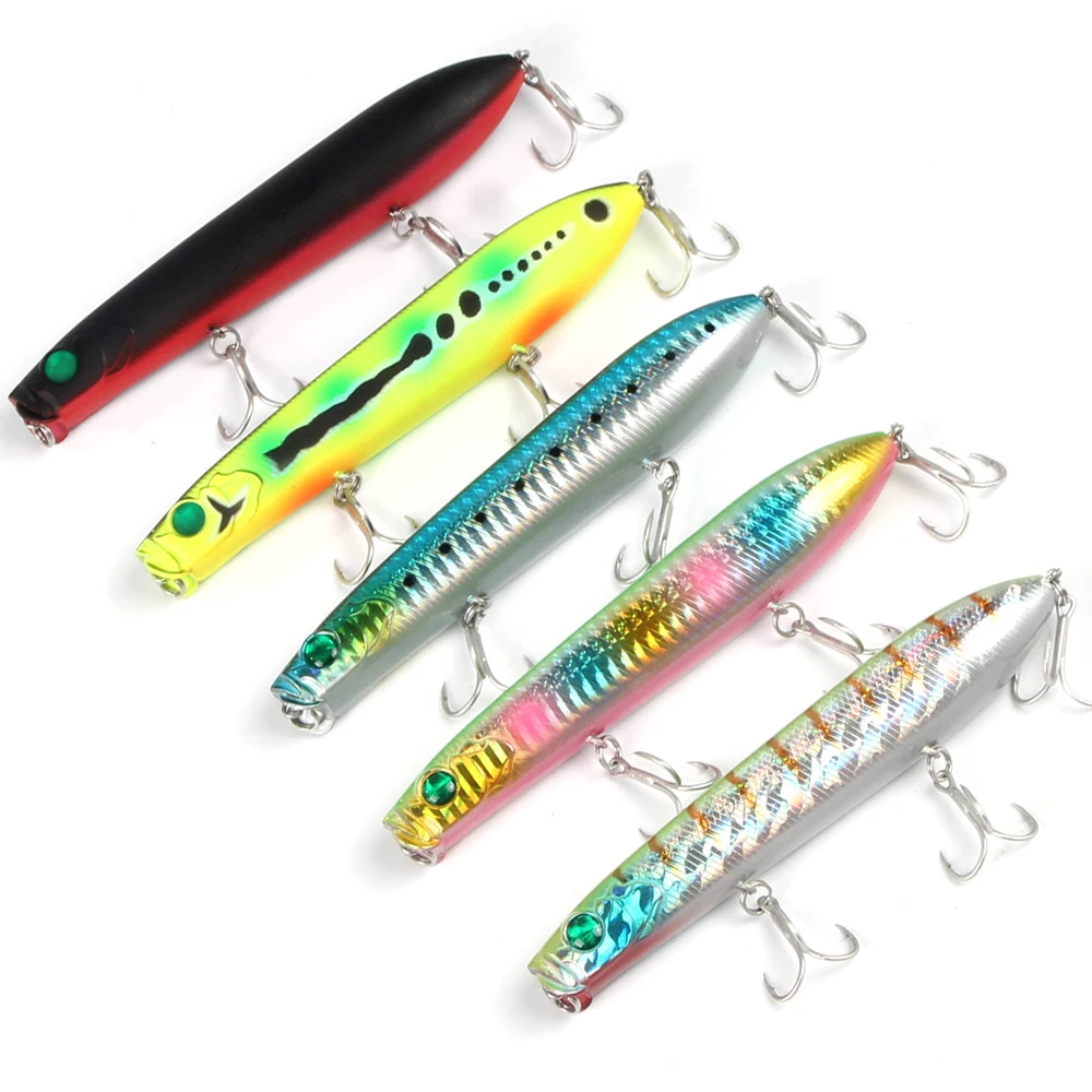 

Wholesale Bevel Popper Pencil Type Fishing Hard Bait Fishing Lures, 5 colors