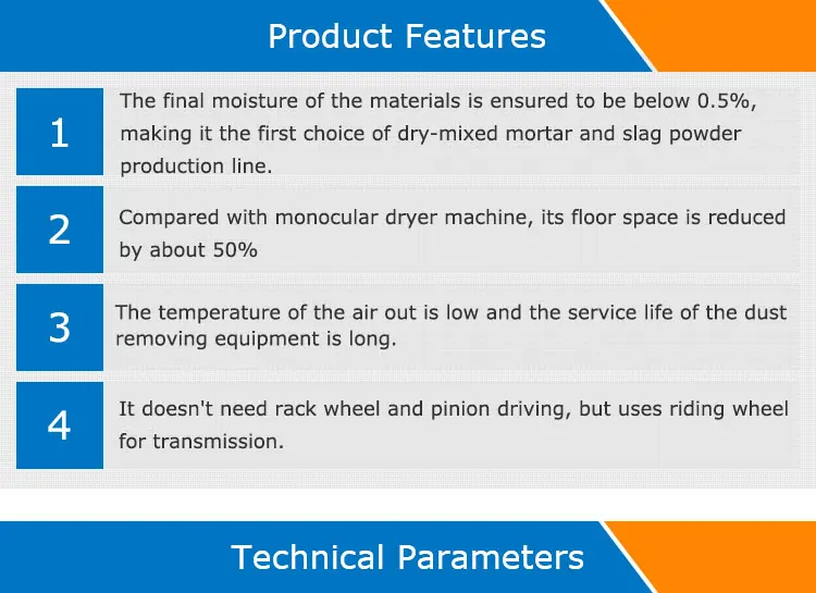 Mineral powder three-pass dryer sand rotary drum dryer ore three return dryer