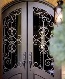 Wrought iron doors and windows wine cellar door & cabinet doors