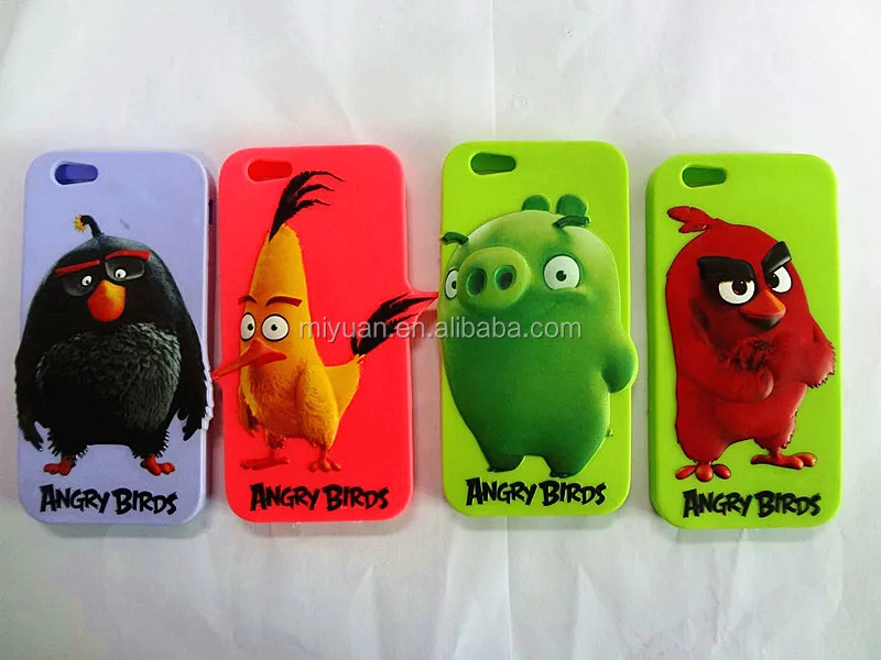 OEM / ODM custom shock proof silicone phone case cover 6 6s angry bird existing mould