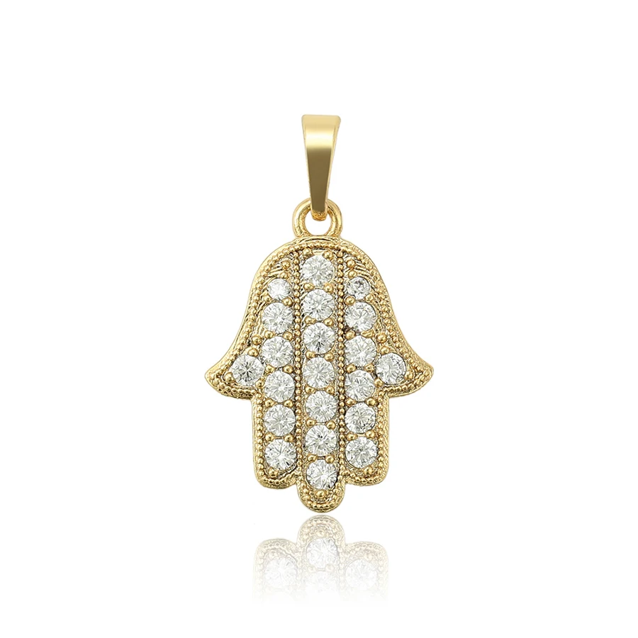 

34194 xuping Synthetic CZ Fatima hand Guangdong jewelry pendant, 14k gold color