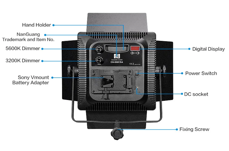 NANGUANG CN-600CSA Bi-color studio LED light for photo and video film shooting equipment tv studio equipment