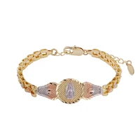 

74717 xuping hot selling virgin guadalupe id tricolor bracelet 18k gold plated fashion bracelet jewelry