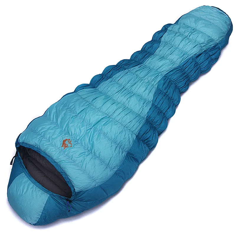 

Wholesale High Quality Cold Weather Outdoor Hiking Camping Duck Down Mummy Bondage Sleeping Bag, Blue