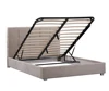 Modern cheap bedroom furniture pump machine gas lift up storage chesterfield tufted button pipe queen/king fabric/pu leather bed